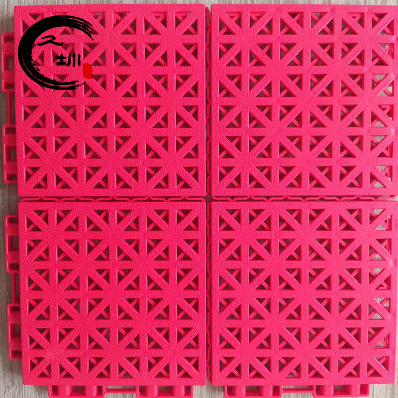 幼兒園籃球場注塑軟連接彈簧彈墊250懸浮式拼裝運(yùn)動地板